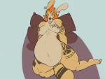  2019 anthro belly big_belly breasts curvy_figure female hair kangaroo looking_at_viewer macropod mammal marsupial nipples nude pillow pregnant ritts solo voluptuous 