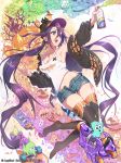  cleavage eito_nishikawa gang_road_joker halloween neko no_bra thighhighs torn_clothes 