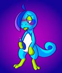  anthro blue_body blush bodily_fluids cheek_spots cum digital_media_(artwork) drizzile erection genital_fluids hair half-closed_eyes hi_res male markings masturbation multicolored_body multicolored_hair nintendo onionfucc_(artist) penis pok&eacute;mon reptile scalie shiny_pok&eacute;mon simple_background solo tongue unknown_pok&eacute;mon video_games 