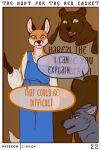  2019 absurd_res anthro brown_body brown_fur canid canine canis clothed clothing comic dialogue digital_media_(artwork) english_text female fox fur hi_res lirkov male mammal nude penis red_fox simple_background text ursid wolf 