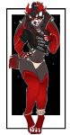  2019 anthro aubrianna clothing demon digital_media_(artwork) female fur hair hi_res lagomorph leporid mammal rabbit rhinestoneelemental solo tongue 