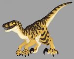  2019 claws deermary digital_media_(artwork) dinosaur dionsaur dromaeosaurid feral open_mouth reptile scalie sharp_teeth simple_background solo teeth theropod toe_claws utahraptor yellow_sclera 