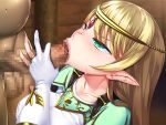  aburi blonde_hair censored close fellatio game_cg gloves green_eyes handjob long_hair orc_soft penis pointed_ears tanetsuke_ojisan_isekai_e_~haramase-shi_tanemaki_gonzou_elf_no_sato_e_nagaretsuku_hen~ 