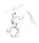  better_version_at_source black_and_white butt chiropteran clothing demxxx female hi_res looking_back mammal monochrome rear_view rouge_the_bat sketch sonic_(series) wings 