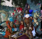  2019 40k anthro aquatic_dragon armor blue_body blue_fur canid canine canis digital_media_(artwork) domestic_dog dragon fur fuzzycoma hammer husky inquisitor mammal marine nordic_sled_dog reesa shiro spitz tools treasure umbra_(disambiguation) video_games warhammer warhammer_(franchise) warhammer_40000 wolf 