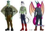  ankonox anthro avian biker bird boots breath clothing dalmas domestic_cat dragon ed_(germanor) felid feline felis footwear galliform hi_res mammal panting peafowl phasianid rothgerus topwear vest western zu_(germanor) 