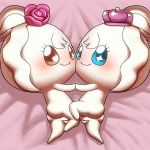  &lt;3 &lt;3_eyes 1:1 blush butt clulutchi duo female humanoid looking_at_viewer miraitchi nude pussy smile tamagotchi 九尾 