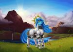  2019 absurd_res armor detailed_background digital_media_(artwork) equid equine fan_character female feral hair hi_res horn horse looking_at_viewer mammal my_little_pony outside sky solo stray_prey 