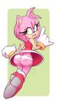  2019 amy_rose black_nose blush boots butt clothing dress eulipotyphlan footwear fur gloves green_eyes hair handwear hedgehog hi_res mammal panties pink_body pink_fur pink_hair senpaimisskitty_(artist) sonic_(series) tan_body tan_skin underwear 