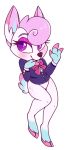  alpha_channel animal_crossing anthro blue_body blue_fur bottomless bow cervid cervine clothed clothing diana_(animal_crossing) esmeia eyelashes female fur hair hooves jacket mammal nintendo pink_body pink_fur pink_hair pose purple_eyes raised_leg simple_background smile solo topwear transparent_background video_games white_body white_fur 