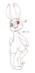  &lt;3 2018 alec8ter anthro blush buckteeth clothing disney ears_up female hi_res judy_hopps lagomorph legwear leporid mammal mostly_nude open_mouth open_smile pussy rabbit scut_tail simple_background sketch smile socks solo standing teeth thigh_highs thigh_socks tongue white_background zootopia 