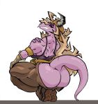  absurd_res anthro big_butt butt crouching dragon female hi_res muscular muscular_female villainy 
