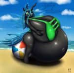  2017 alternate_version_at_source anthro areola areola_slip arthropod beach belly big_belly big_breasts big_butt bikini bra_overflow breasts butt changeling clothing cloud dialogue english_text evan555alpha_(artist) female forfun41 friendship_is_magic hi_res holding_breast huge_breasts huge_butt hyper hyper_breasts hyper_pregnancy microbikini my_little_pony navel nipples pregnant queen_chrysalis_(mlp) seaside swimwear technicolor_nipples text thick_thighs thong tight_clothing underwear unguligrade_anthro wardrobe_malfunction wide_hips 