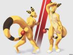  ampharos anthro anthrofied balls blue_eyes butt erection foreskin hi_res leaning leaning_forward looking_back male nintendo nude penis pok&eacute;mon pok&eacute;mon_(species) pok&eacute;morph sharu solo standing sunhuiz video_games yellow_body 