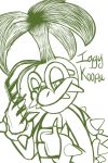  2014 brush comb eyewear hairbrush iggy_koopa koopa koopaling male mario_bros monochrome nintendo renee-moonveil scalie video_games 