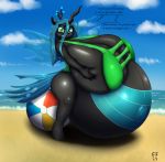  2019 anthro areola areola_slip arthropod beach belly big_belly big_breasts big_butt bikini bra_overflow breasts butt changeling clothing cloud dialogue english_text evan555alpha_(artist) female forfun41 friendship_is_magic hi_res holding_breast huge_breasts huge_butt hyper hyper_breasts hyper_pregnancy microbikini my_little_pony navel nipples pregnant queen_chrysalis_(mlp) seaside swimwear technicolor_nipples text thick_thighs thong tight_clothing underwear unguligrade_anthro wardrobe_malfunction wide_hips 