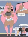  absurd_res anthro artz barbell big_breasts big_butt bottomwear breasts butt clothing eevee exercise female hi_res hotpants lopunny nintendo pok&eacute;mon pok&eacute;mon_(species) shiny_pok&eacute;mon shorts video_games weightlifting workout 
