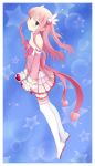  1girl akikaze_shirakumo boots chiyoda_momo green_eyes highres machikado_mazoku magical_girl pink_hair thigh_boots thighhighs twintails 