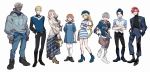  alternate_costume alternate_universe annette_fantine_dominic ashe_ubert black_hair blonde_hair blue_eyes braid brown_hair closed_mouth comfeer dark_skin dedue_molinaro dimitri_alexandre_blaiddyd felix_hugo_fraldarius fire_emblem fire_emblem:_three_houses green_eyes hair_ornament hat highres hood hoodie ingrid_brandl_galatea long_hair long_sleeves mercedes_von_martritz multiple_boys multiple_girls open_mouth orange_eyes orange_hair ponytail red_hair scarf short_hair simple_background single_braid smile sweater sylvain_jose_gautier uniform vest white_background 