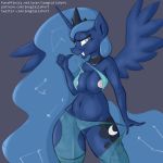  anthro big_breasts breasts equid female friendship_is_magic horn longtailshort mammal my_little_pony princess_luna_(mlp) pubes pussy translucent winged_unicorn wings 