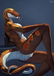  2019 adria_(adleisio) anthro anus breasts butt digital_media_(artwork) female hi_res looking_at_viewer maaia nude pussy reptile scales scalie simple_background snake solo tongue 