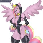  anthro areola areola_slip between_breasts big_breasts breasts camel_toe equid female friendship_is_magic horn longtailshort mammal my_little_pony princess_cadance_(mlp) winged_unicorn wings 