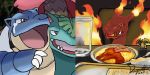  2019 3_fingers ambiguous_gender anthro blastoise blue_body blue_skin bodily_fluids brown_eyes chair charizard claws countershade_torso countershading crying cup curry cutlery detailed_background fangs feral fingers fire flaming_horn flaming_wings food furniture gigantamax_charizard gigantamax_pok&eacute;mon glass green_body green_skin group half-closed_eyes kitchen_utensils leaf leaf_hair meat meme multiple_scenes nintendo open_mouth orange_body orange_scales plant plant_hair pok&eacute;mon pok&eacute;mon_(species) pseudo_hair red_sclera rice sausage scales signature spoon tan_body tan_skin tears tongue tools unknown_artist unknown_artist_signature venusaur video_games white_claws wings yellow_eyes 