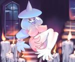  2019 armless big_breasts breasts candle female hatterene hi_res humanoid looking_at_viewer nintendo nipples not_furry pok&eacute;mon pok&eacute;mon_(species) pussy signature soina solo unknown_pok&eacute;mon video_games window 