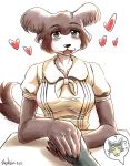  &lt;3 2018 5_fingers anthro beastars blue_eyes blush brown_body brown_fur brown_tail canid canine canis clothing confusion duo female female_focus fingernails fingers fur furniture grey_body grey_fur hi_res juno_(beastars) legosi_(beastars) mammal nails oblivious school_uniform seductive simple_background skykain solo_focus table uniform white_body white_fur wolf 