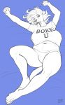  absurd_res anthro beatrice_baker big_breasts bra breasts canid canine canis clothed clothing curvy_figure domestic_dog female hi_res hunting_dog jack_russell_terrier mammal navel omari panties raised_arm skimpy slightly_chubby solo terrier underwear voluptuous 