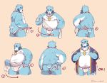  2019 anthro asian_clothing belly blue_body blue_fur butt clothing east_asian_clothing fundoshi fur hi_res humanoid_hands japanese_clothing male mammal moobs navel nipples overweight overweight_male simple_background solo underwear ursid wolfsoul 十泉介 