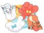  2017 3_toes 4:3 alolan_vulpix ambiguous_gender anus anus_only blue_sclera blush brown_sclera butt chibi duo featureless_crotch feral fur leg_markings markings multi_tail nintendo one_eye_closed open_mouth orange_body orange_fur pok&eacute;mon pok&eacute;mon_(species) regional_variant simple_background smile socks_(marking) toes upside_down video_games vulpix white_body white_eyes white_fur wolfwithwing 