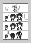  5girls afterimage animal_ears blush collarbone comic common_raccoon_(kemono_friends) elbow_gloves emperor_penguin_(kemono_friends) fang fennec_(kemono_friends) fox_ears fox_tail gloves greyscale hair_over_one_eye hand_on_another&#039;s_head hand_on_another's_head headphones highres hood hood_down hoodie humboldt_penguin_(kemono_friends) kemono_friends kotobuki_(tiny_life) long_sleeves monochrome multicolored_hair multiple_girls nose_blush nude pantyhose pleated_skirt puffy_short_sleeves puffy_sleeves raccoon_ears raccoon_tail rockhopper_penguin_(kemono_friends) short_hair short_sleeves skirt smile tail translation_request twintails 