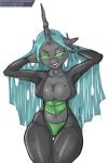  anthro arthropod big_breasts breasts changeling cleavage clothed clothing female friendship_is_magic longtailshort my_little_pony panties queen_chrysalis_(mlp) underwear 