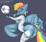  anthro ball breasts equid equine female friendship_is_magic longtailshort mammal my_little_pony pterippus rainbow_dash_(mlp) soccer_ball wings 