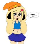  &lt;3 &lt;3_eyes beanie bottomwear canid canine clothed clothing crossgender female flat_chested hat headgear headwear hi_res mammal navel parappa parappa_the_rapper skirt solo somescrub sony_corporation sony_interactive_entertainment text thick_thighs video_games 