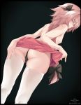 ass astolfo_(fate) fate/grand_order kana616 nipples pantsu skirt_lift thighhighs thong topless trap 
