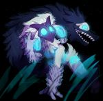  2019 anthro bovid canid canine canis caprine crownedvictory disney_nudity duo fluffy ghost glowing hair hi_res kindred_(lol) lamb_(lol) league_of_legends long_hair mammal mask riot_games sharp_teeth sheep spirit teeth video_games wolf wolf_(lol) 