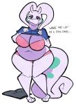  2019 3_toes absurd_res aimbot-jones antennae_(anatomy) anthro belly big_breasts bra breasts cleavage clothed clothing clothing_lift countershading curled_tail deep_navel dialogue dragon english_text female front_view goodra half-closed_eyes hi_res huge_breasts looking_at_viewer muffin_top navel nintendo no_irises overweight overweight_female panties partially_clothed pink_clothing pink_underwear pok&eacute;mon pok&eacute;mon_(species) shirt shirt_lift solo standing text thick_tail thick_thighs toes topwear underwear video_games wasabi_(aimbot-jones) wide_hips 