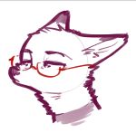  2019 ambiguous_gender anthro canid canine cheek_tuft dipstick_ears eyewear face_tuft fox fuel_(artist) glasses half-closed_eyes headshot_portrait mammal multicolored_ears neck_tuft portrait restricted_palette rinehart_nye_(wynn) simple_background solo tuft white_background 