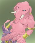  balls beerus dragon_ball dragon_ball_super duo elephant elephantid felid feline hand_on_head hi_res humanoid_penis male male/male mammal nipples oral penis proboscidean rumsshi simple_background utx-shapeshifter vein veiny_penis 