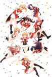  6+girls absurdres ayase_eli bangs black_hair blonde_hair blue_eyes blue_hair bokura_no_live_kimi_to_no_life bow everyone floating full_body green_eyes grey_hair hair_between_eyes hair_bow hair_ribbon highres hoshizora_rin koizumi_hanayo kousaka_honoka long_hair love_live! love_live!_school_idol_project minami_kotori multiple_girls nishikino_maki one_side_up orange_hair ponytail purple_eyes purple_hair red_eyes red_hair ribbon sakura_yuki_(clochette) scrunchie short_hair simple_background sonoda_umi toujou_nozomi twintails white_background white_scrunchie yazawa_nico yellow_eyes 