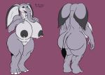  anthro big_breasts big_butt big_ears bodily_fluids breasts butt curvy_figure elephant elephantid female hairless hi_res huge_breasts huge_butt hyper hyper_breasts invalid_tag karnator_(artist) lactating mammal milk nude proboscidean purple_eyes pussy thick_thighs trunk voluptuous 