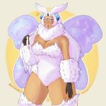  2019 4_eyes 5_fingers :o alternate_species animal_humanoid antennae_(anatomy) arm_tuft arthropod arthropod_humanoid big_breasts biped black_gloves blue_eyes blush breasts brown_body brown_skin cleavage clothed clothing dewlap_(anatomy) digital_drawing_(artwork) digital_media_(artwork) emanata eyebrows eyelashes female fingers fluffy forehead_gem front_view frosmoth fur fur_tuft gloves hair half-length_portrait handwear holding_hair humanoid humanoid_hands humanoidized insect insect_humanoid lepidopteran lepidopteran_humanoid lepidopteran_wings light lighting lingerie lips long_hair looking_at_viewer multi_eye nintendo open_mouth pinup pok&eacute;mon pok&eacute;mon_humanoid pok&eacute;morph portrait pose purple_wings shadow simple_background solo standing surprise teddy_(clothing) thick_eyelashes touching_hair tuft unknown_pok&eacute;mon video_games white_antennae white_body white_clothing white_eyebrows white_fur white_hair wings witchelin yellow_background 