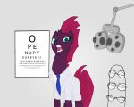  blue_eyes broken_horn equid equine female friendship_is_magic fur horn horse humor mammal mane meme my_little_pony my_little_pony_the_movie optometrist optometry pink_mane pony poster purple_body purple_fur scar tempest_shadow_(mlp) unicorn unknown_artist 