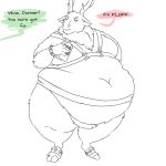  anthro antlers bell belly beverage big_belly capreoline cervid dialogue eggnog english_text fur hand_on_hip harness holding_beverage holding_object hooves horn male mammal moobs mostly_nude navel obese obese_male overweight overweight_male reindeer solo text thedandyduke thick_thighs unseen_character 