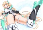  angela_balzac armor ass blonde_hair blue_eyes blush boots breasts elbow_gloves gloves koume_keito long_hair rakuen_tsuihou twintails 