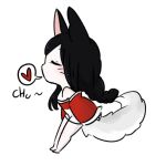  &lt;3 1:1 2015 ahri_(lol) animal_humanoid black_hair braided_hair canid canid_humanoid canine canine_humanoid chibi eyes_closed female fox_humanoid hair hamze humanoid league_of_legends low_res mammal mammal_humanoid riot_games side_view simple_background solo standing video_games white_background 