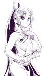  1girl breasts closed_fan fan fatal_fury folding_fan hair_ribbon highres holding holding_fan large_breasts letter monochrome no_bra no_panties pelvic_curtain ponytail revealing_clothes ribbon sash shiranui_mai sho-n-d sideboob sketch smash_ball smash_is_for_good_boys_and_girls solo super_smash_bros. thighs 