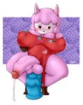  absurd_res alpaca anal anal_penetration animal_crossing anthro apron balls big_balls big_penis bodily_fluids camelid clothing crossgender crouching dildo fur genital_fluids grope gynomorph hi_res intersex mammal masturbation nintendo nipple_outline penetration penis pink_body pink_fur precum reese_(animal_crossing) sex_toy solo torn_clothing vein veiny_penis video_games 